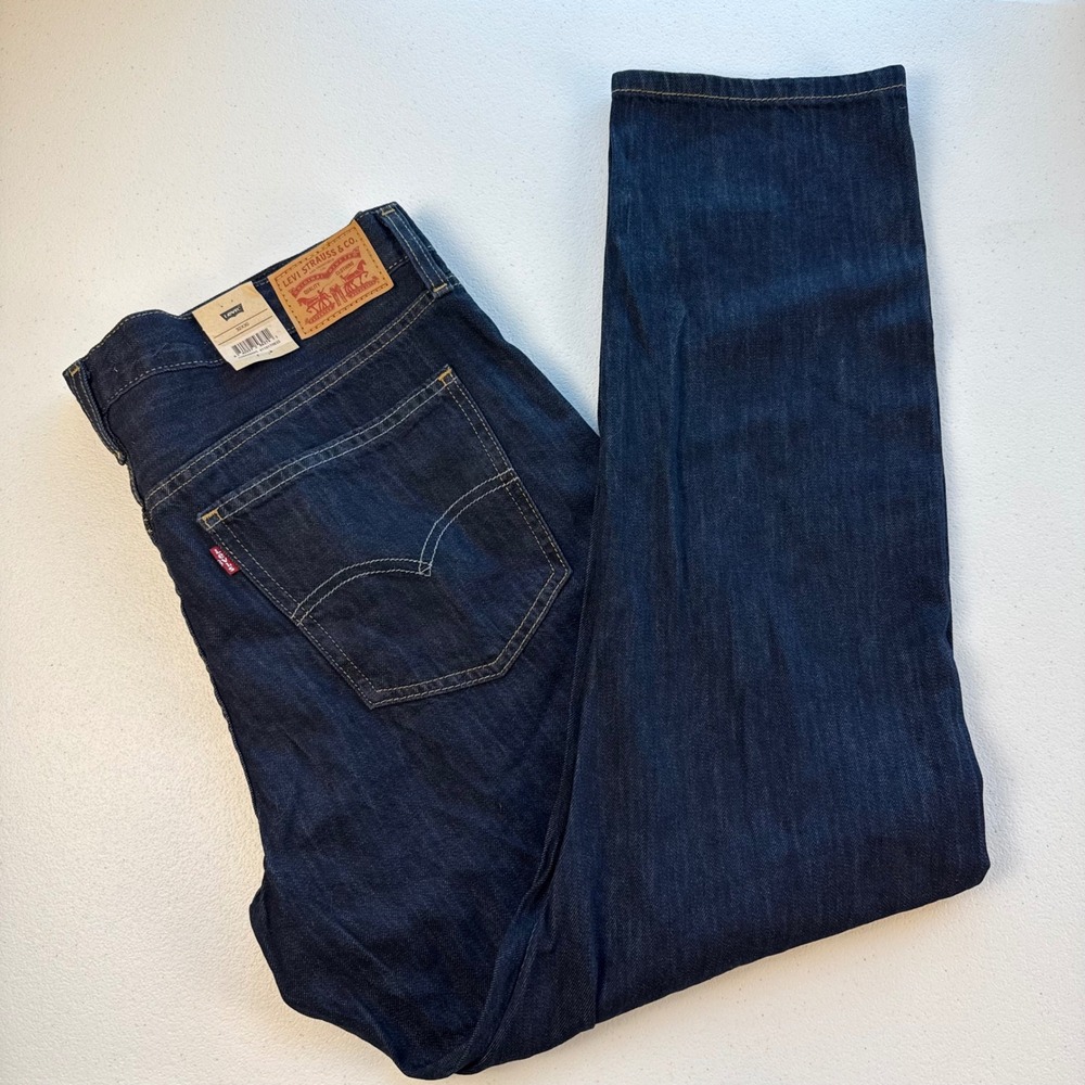 Levis Middy Straight Jeans Womens 32x30 Dark Indigo Mid Rise A4690-8002 NEW
